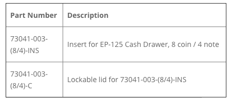 ep-125 cash drawers